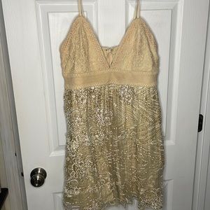 Cream and gold glitter dress